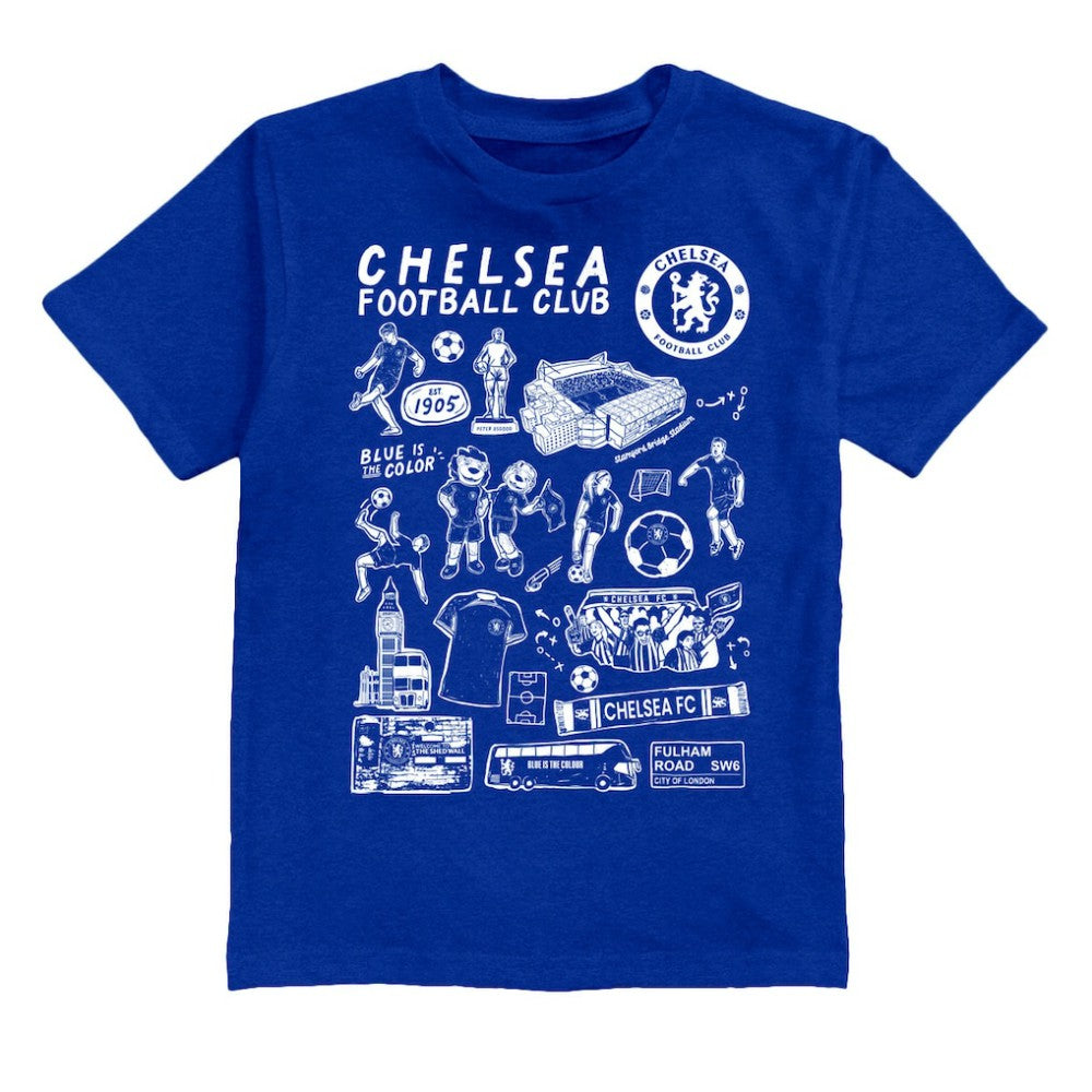 Chelsea Vive La Fete Youth Impressions Artwork T-Shirt - Blue shop
