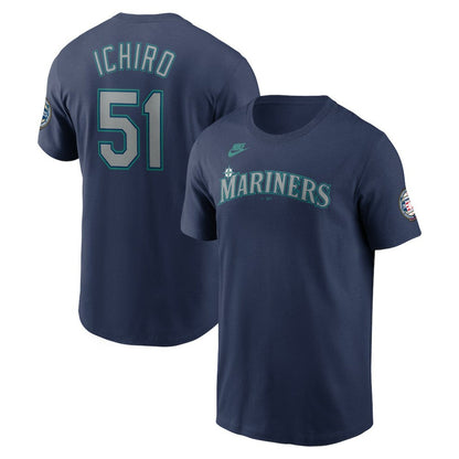 Ichiro Suzuki Seattle Mariners 2025 National Baseball Hall of Fame Name & Number T-Shirt - Navy | Nike