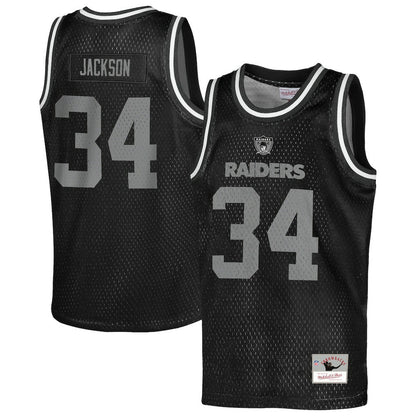 Bo Jackson Las Vegas Raiders Youth Retired Player NFL Basketball Fashion Jersey - Black discount