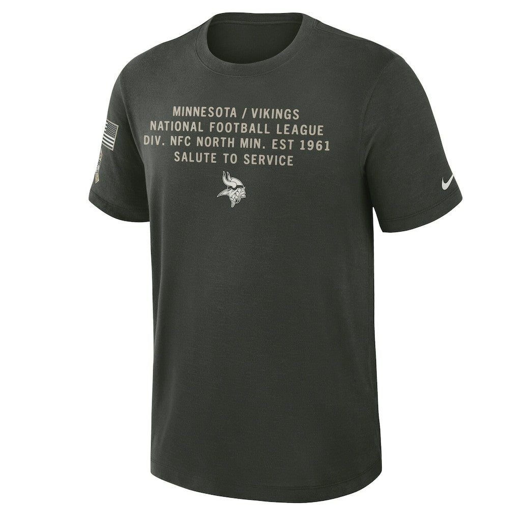 Minnesota Vikings 2025 Salute to Service Sideline Slub Dri-FIT T-Shirt - Dark Green | Nike on sale