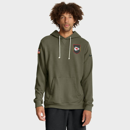 Kansas City Chiefs 2025 Salute to Service Sideline Standard Issue Dri-FIT Hoodie - Olive | Nike cheap