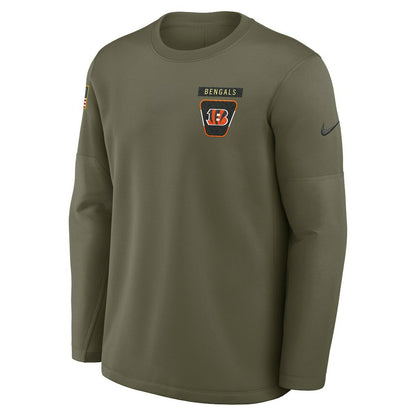 Cincinnati Bengals 2025 Salute to Service Sideline Coaches Therma-FIT Long Sleeve Shirt - Olive | Nike online