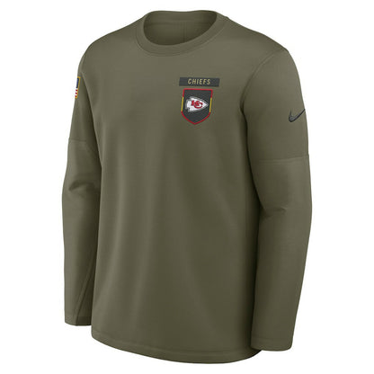 Kansas City Chiefs 2025 Salute to Service Sideline Coaches Therma-FIT Long Sleeve Shirt - Olive | Nike online