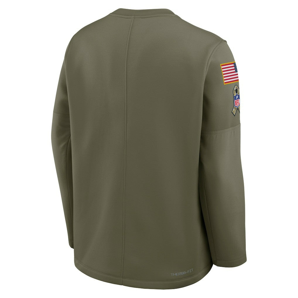 Kansas City Chiefs 2025 Salute to Service Sideline Coaches Therma-FIT Long Sleeve Shirt - Olive | Nike online