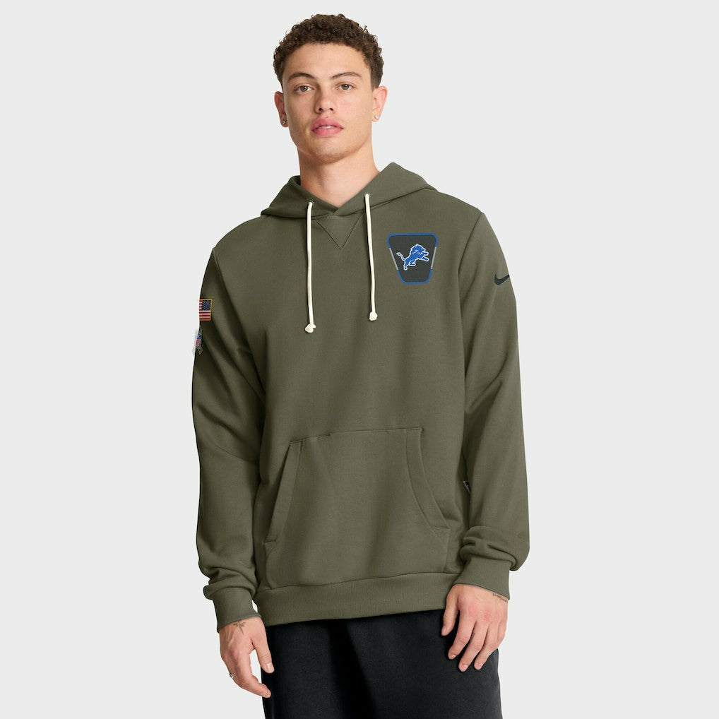 Detroit Lions Big & Tall 2025 Salute to Service Sideline Dominant Force Dri-FIT Hoodie - Olive | Nike outlet