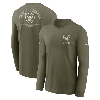 Las Vegas Raiders 2025 Salute to Service Sideline Long Sleeve T-Shirt - Olive | Nike outlet