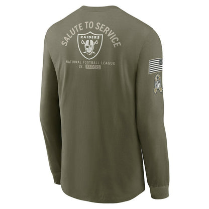 Las Vegas Raiders 2025 Salute to Service Sideline Long Sleeve T-Shirt - Olive | Nike outlet