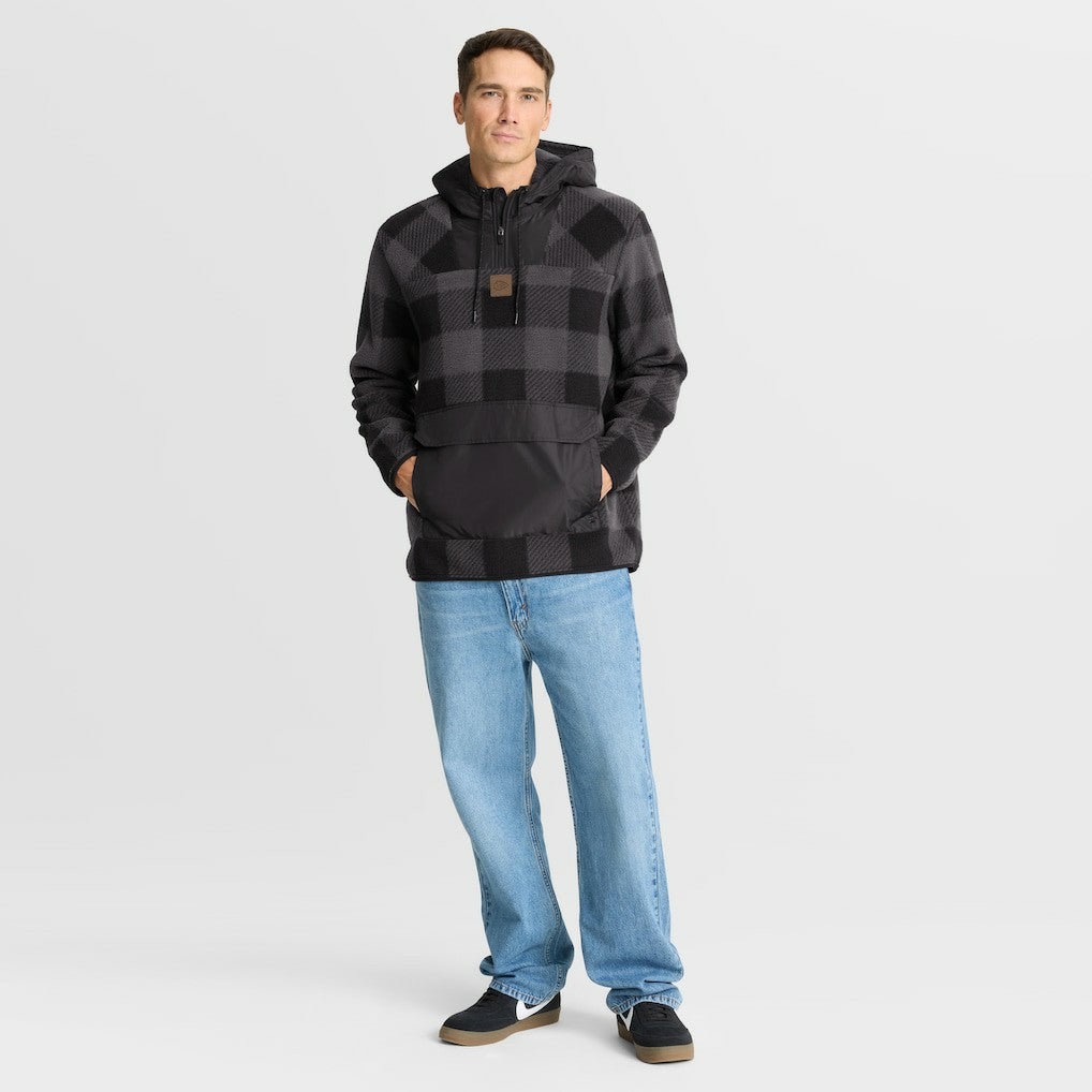 Kansas City Chiefs Elements Plaid Polar Fleece Quarter-Zip Hoodie - Black outlet