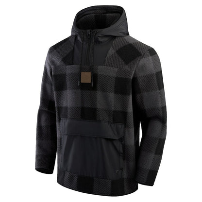 Kansas City Chiefs Elements Plaid Polar Fleece Quarter-Zip Hoodie - Black outlet