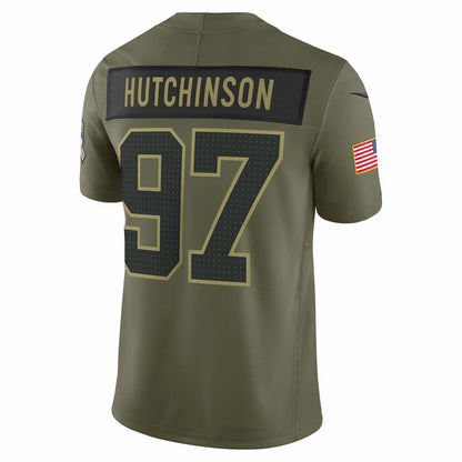 Aidan Hutchinson Detroit Lions 2025 Salute to Service Limited Jersey - Olive | Nike on sale
