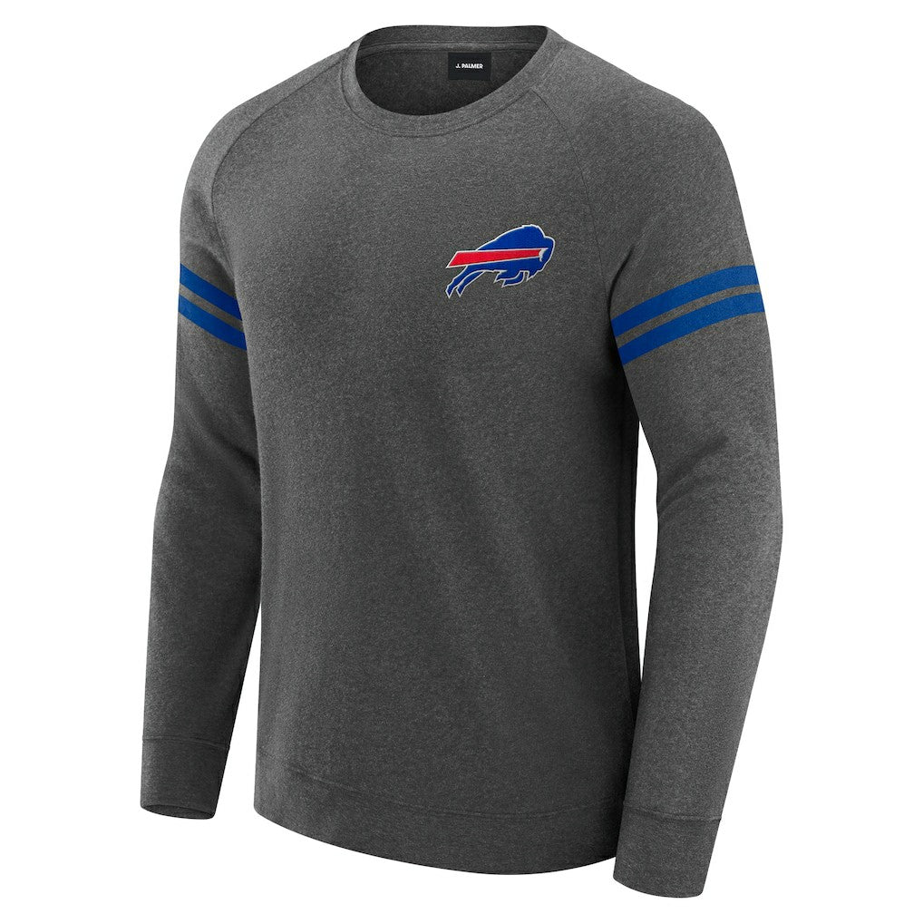 Buffalo Bills J. Palmer Players Lounge Raglan Tri-Blend Sweatshirt - Dark Heather Gray online