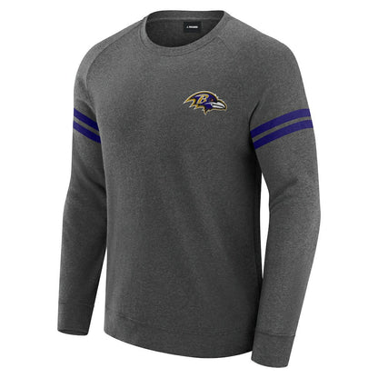 Baltimore Ravens J. Palmer Players Lounge Raglan Tri-Blend Sweatshirt - Dark Heather Gray sale