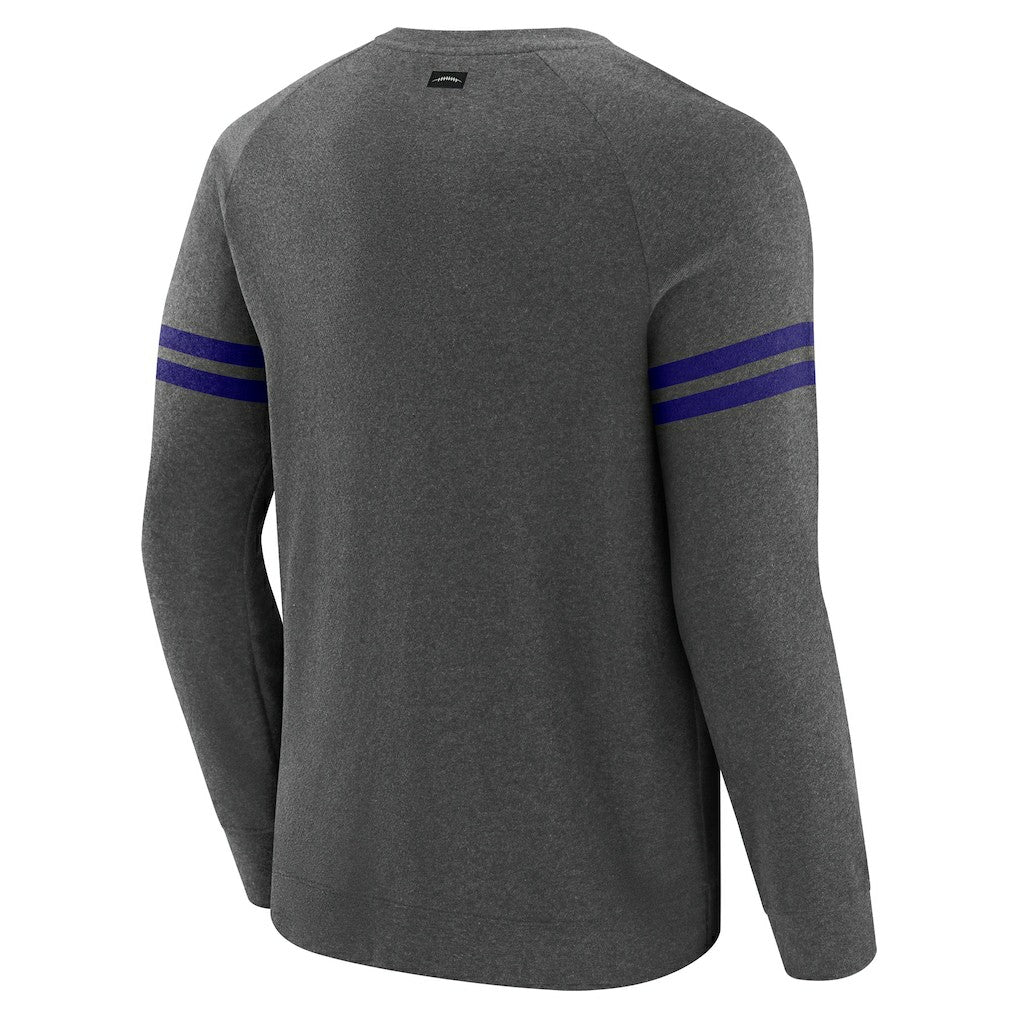 Baltimore Ravens J. Palmer Players Lounge Raglan Tri-Blend Sweatshirt - Dark Heather Gray sale