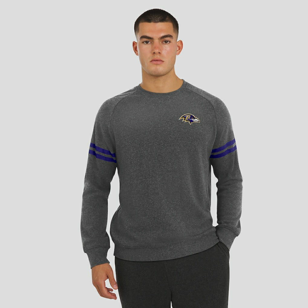 Baltimore Ravens J. Palmer Players Lounge Raglan Tri-Blend Sweatshirt - Dark Heather Gray sale