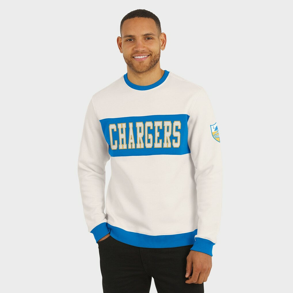 Los Angeles Chargers Darius Rucker Collection Colorblock Pullover Sweatshirt - Cream cheap