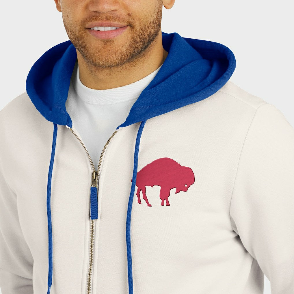 Buffalo Bills Darius Rucker Collection Distressed Graphics Full-Zip Hoodie - Cream for sale