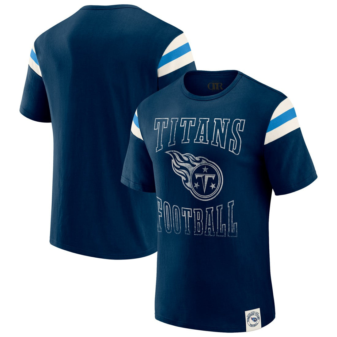 Tennessee Titans Darius Rucker Collection Football Stripe Sleeve T-Shirt - Navy for sale