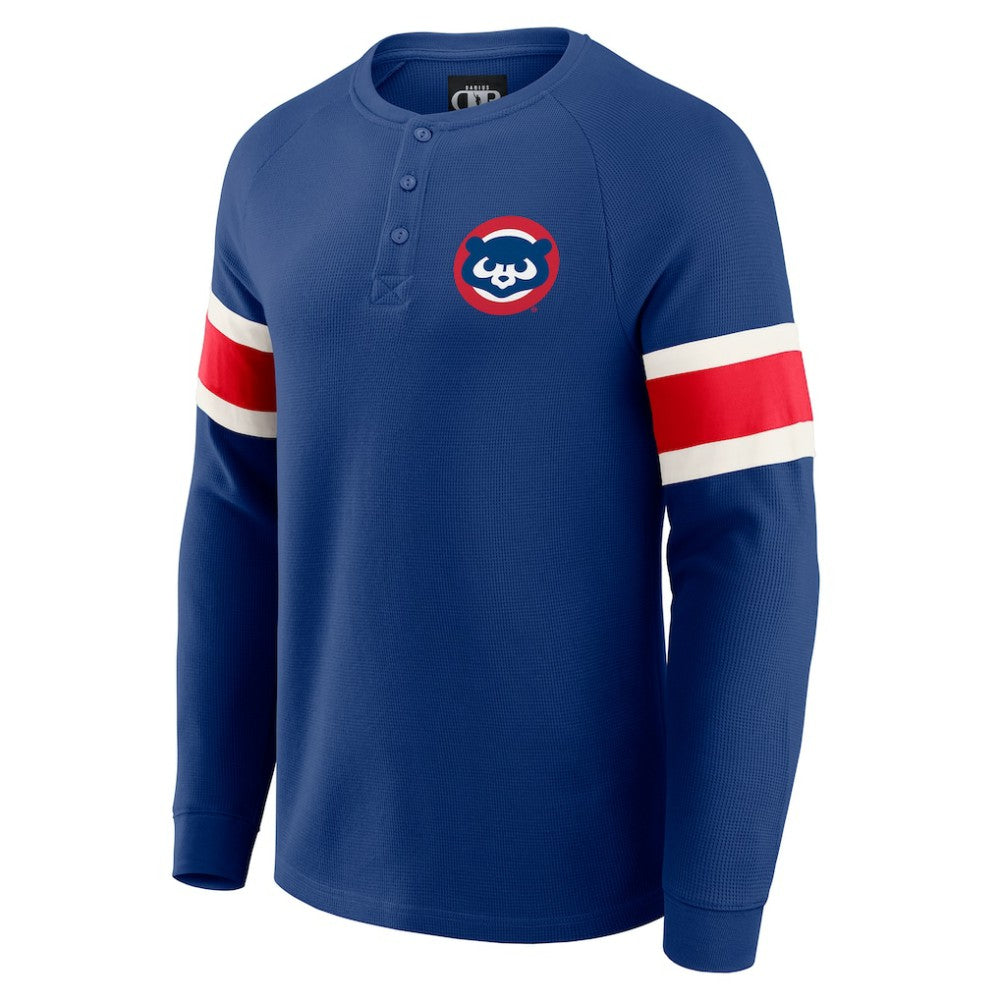 Chicago Cubs Darius Rucker Collection Waffle-Knit Raglan Long Sleeve Henley T-Shirt - Royal
