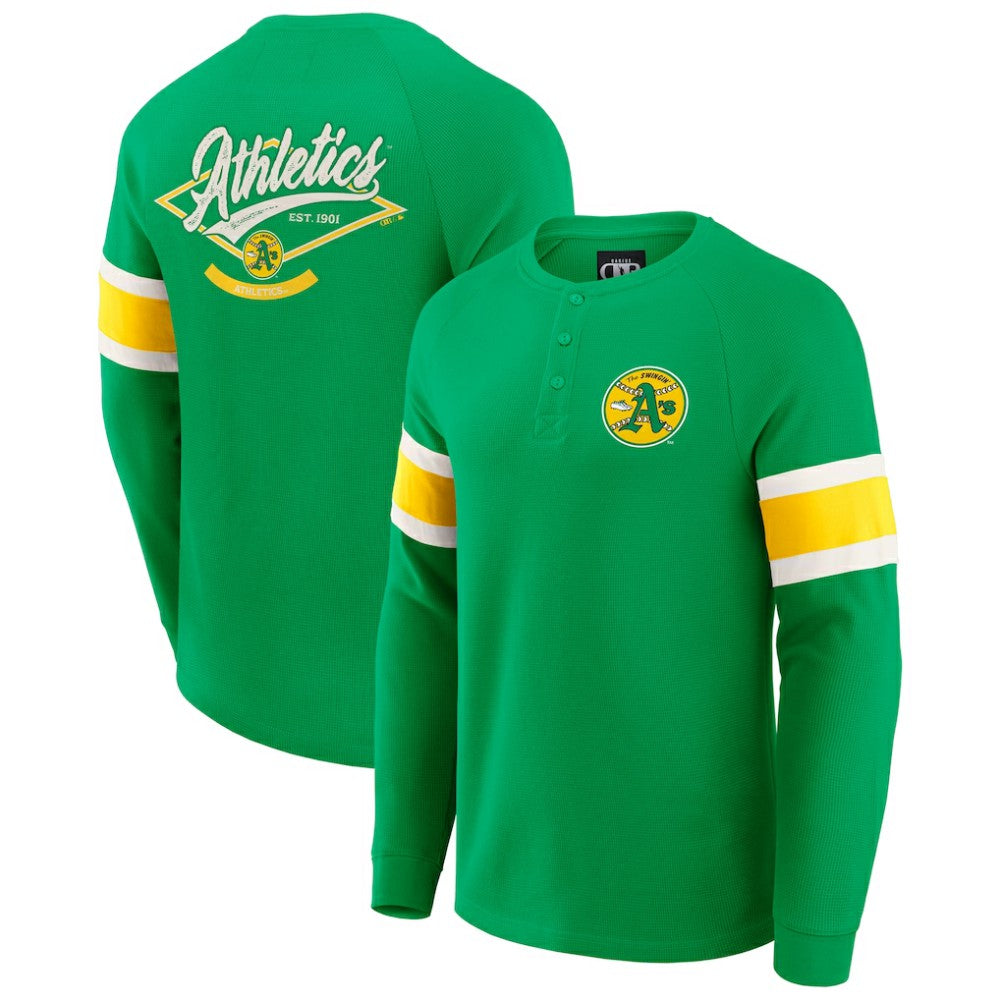 Athletics Darius Rucker Collection Waffle-Knit Raglan Long Sleeve Henley T-Shirt - Green