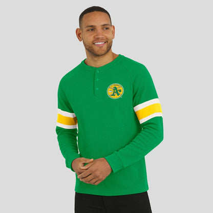 Athletics Darius Rucker Collection Waffle-Knit Raglan Long Sleeve Henley T-Shirt - Green