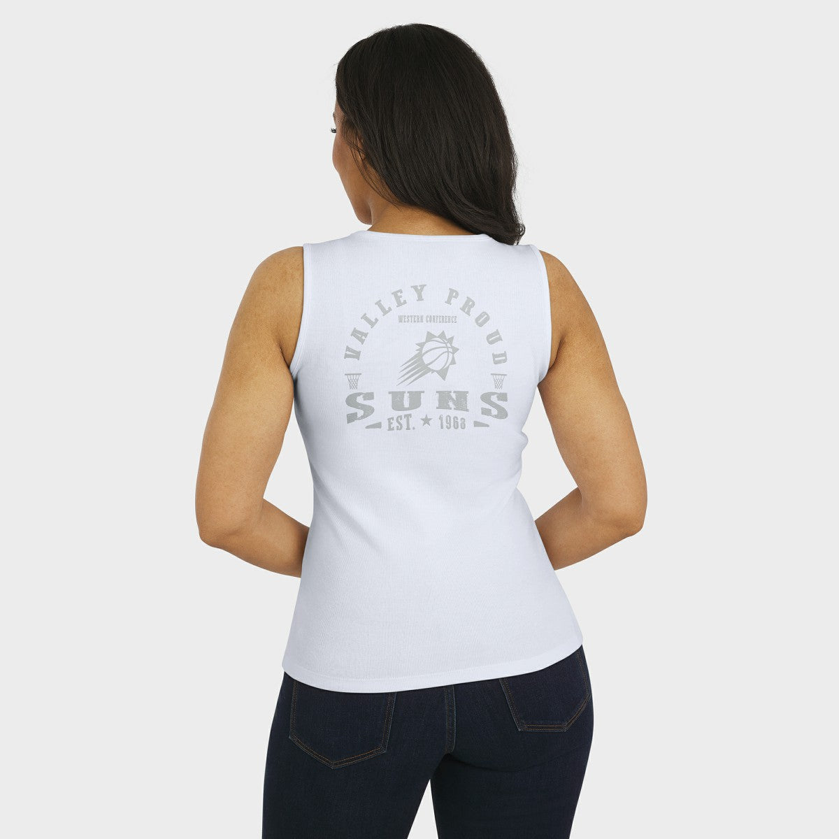 Phoenix Suns WEAR by Erin Andrews Women's Rib-Knit Henley Tank Top - White online