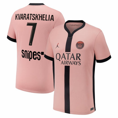 Khvicha Kvaratskhelia Paris Saint-Germain Youth 2024/25 Third Replica Player Jersey - Pink | Nike for sale