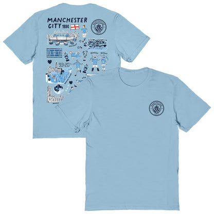 Manchester City Vive La Fete Women's Impressions Artwork T-Shirt - Sky Blue online