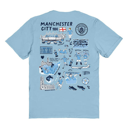 Manchester City Vive La Fete Women's Impressions Artwork T-Shirt - Sky Blue online