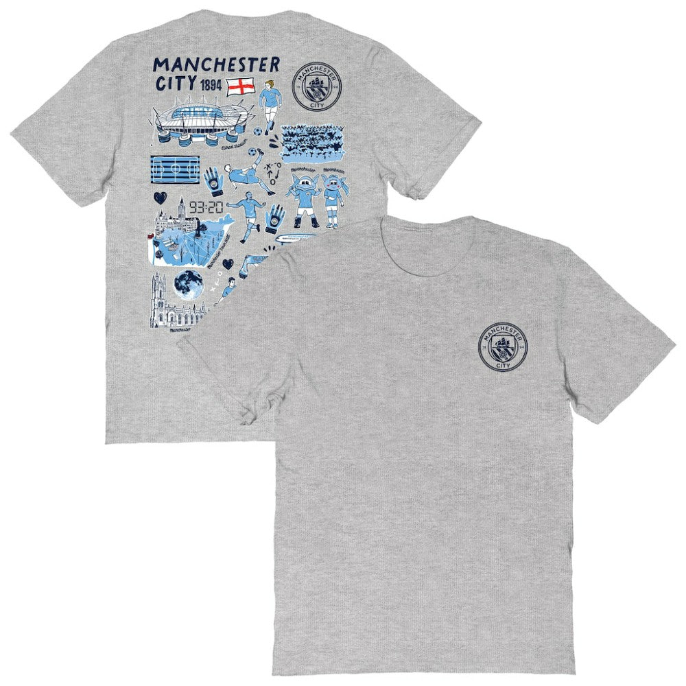 Manchester City Vive La Fete Women's Impressions Artwork T-Shirt - Heather Gray online