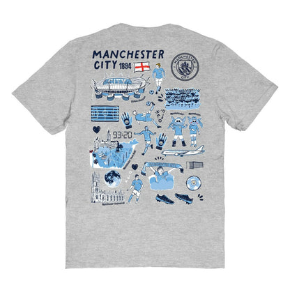 Manchester City Vive La Fete Women's Impressions Artwork T-Shirt - Heather Gray online