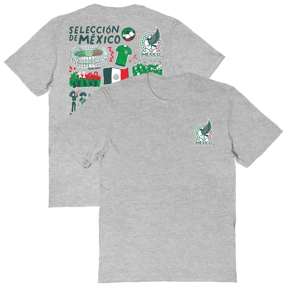 Mexico National Team Vive La Fete Women's Impressions Artwork T-Shirt - Heather Gray sale