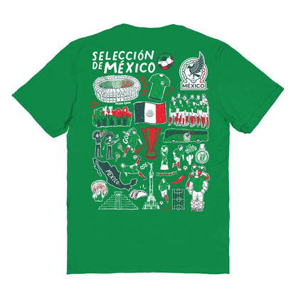 Mexico National Team Vive La Fete Women's Impressions Artwork T-Shirt - Green discount