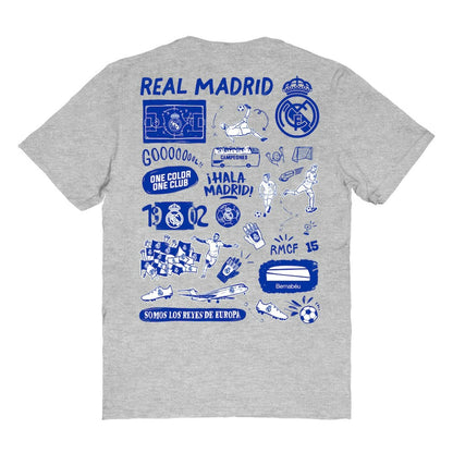 Real Madrid Vive La Fete Women's Impressions Artwork T-Shirt - Heather Gray shop