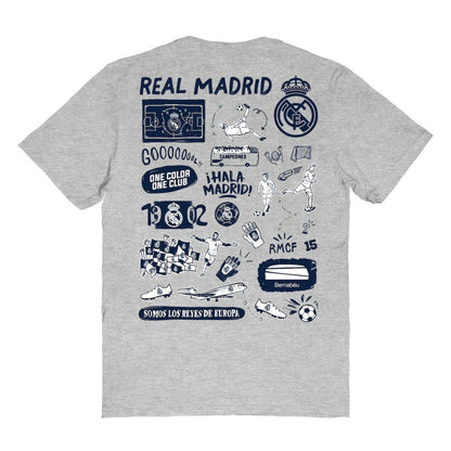 Real Madrid Vive La Fete Women's Impressions Artwork T-Shirt - Heather Gray on sale