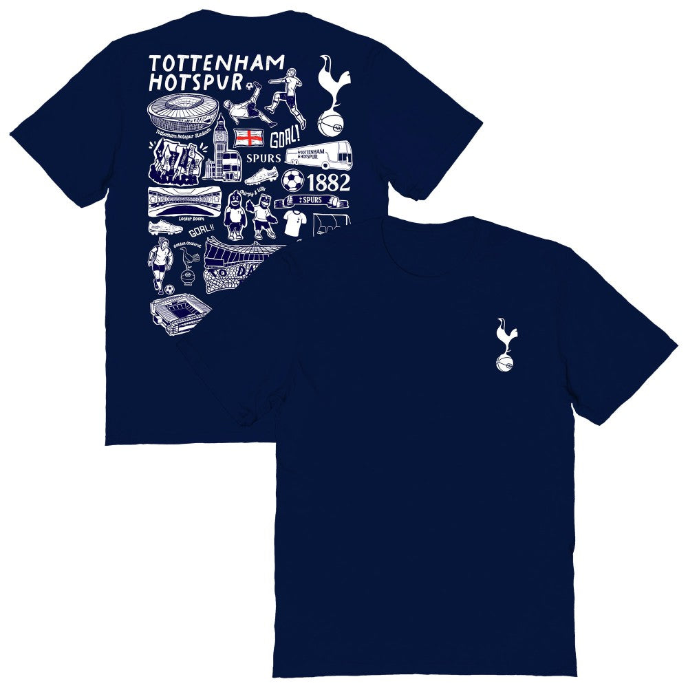 Tottenham Hotspur Vive La Fete Women's Impressions Artwork T-Shirt - Navy shop