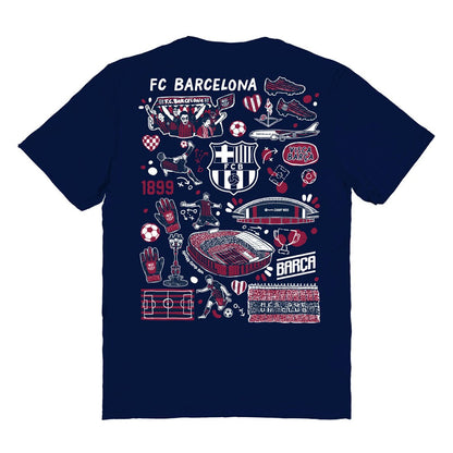 Barcelona Vive La Fete Women's Impressions Artwork T-Shirt - Navy discount