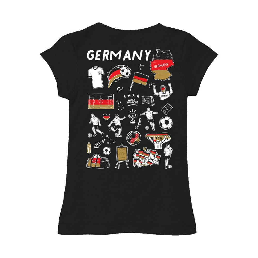 Germany National Team Vive La Fete Girls Youth Color Badge Fitted T-Shirt - Black sale