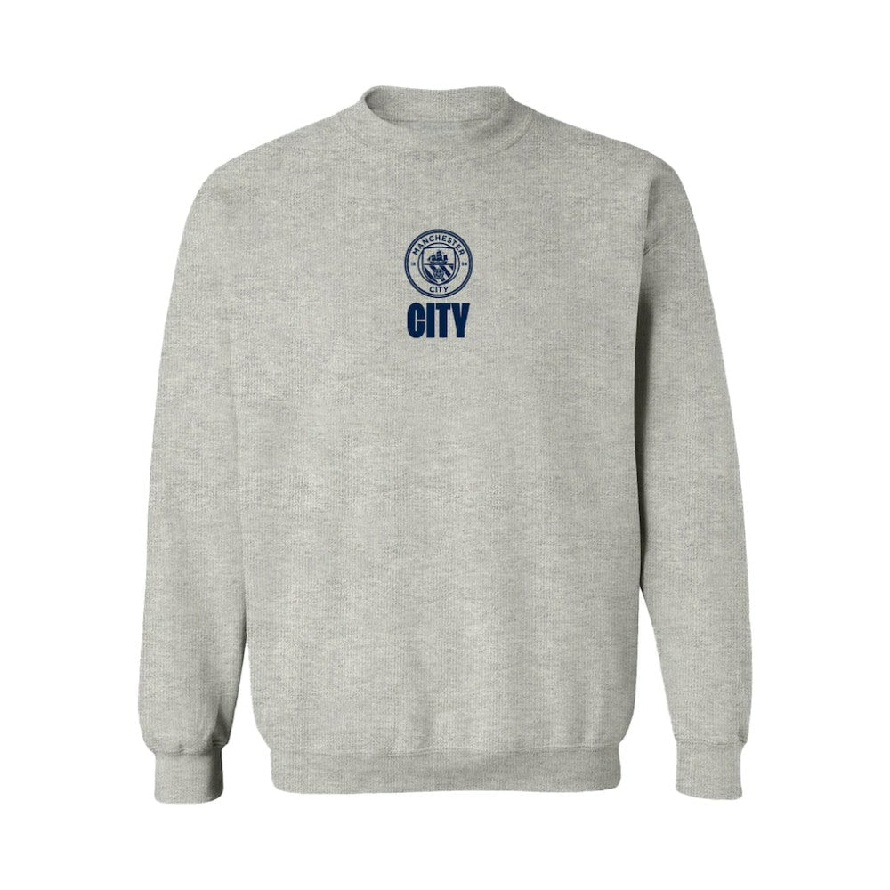 Manchester City Vive La Fete Women's Color Badge Pullover Sweatshirt - Heather Gray online