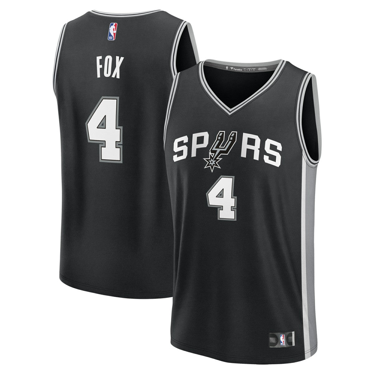 De'Aaron Fox San Antonio Spurs Fast Break Replica Player Jersey - Icon Edition - Black | Fanatics for sale