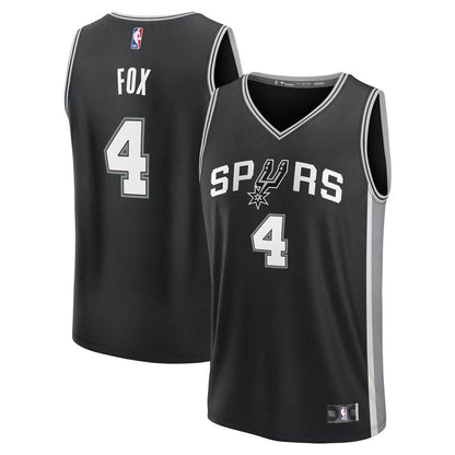 De'Aaron Fox San Antonio Spurs Fast Break Replica Player Jersey - Icon Edition - Black | Fanatics for sale