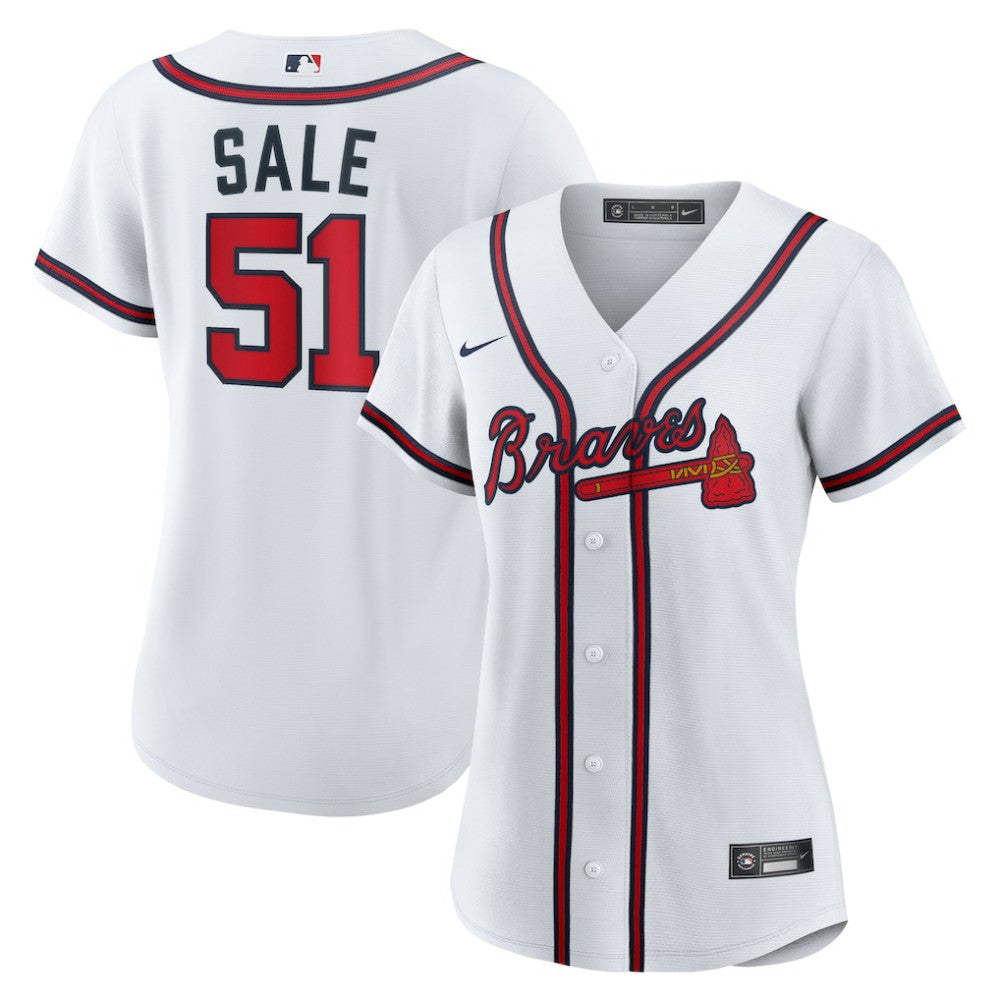 Chris Sale Atlanta Braves Women's Home Replica Jersey - White | Nike