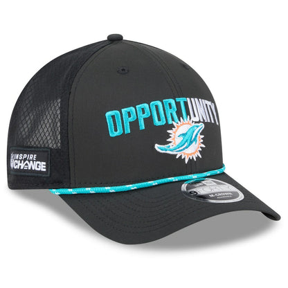Miami Dolphins New Era 2025 Inspire Change 9FORTY M-Crown Adjustable Hat - Black outlet
