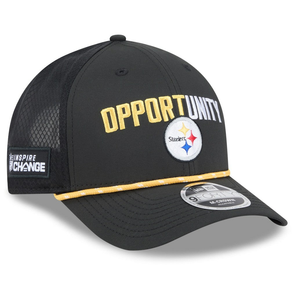 Pittsburgh Steelers New Era 2025 Inspire Change 9FORTY M-Crown Adjustable Hat - Black discount