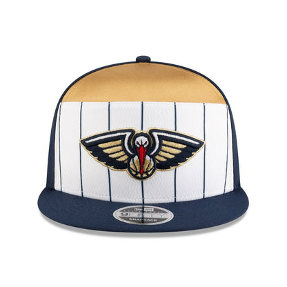 New Orleans Pelicans 2025 NBA Tip Off Split Panel 9FIFTY Snapback Hat - White/Navy | New Era shop