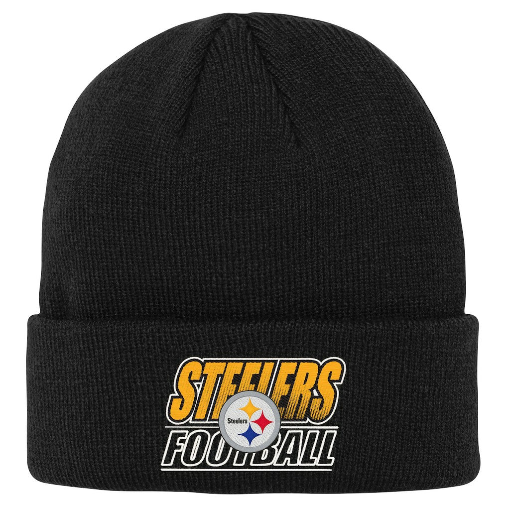 Pittsburgh Steelers Outerstuff Youth Team Gradient Cuffed Knit Hat - Black discount