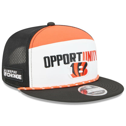 Cincinnati Bengals New Era 2025 Inspire Change Split Panel 9FIFTY Snapback Hat - White/Black outlet