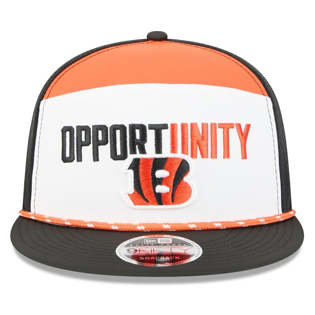 Cincinnati Bengals New Era 2025 Inspire Change Split Panel 9FIFTY Snapback Hat - White/Black outlet