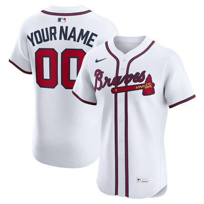 Atlanta Braves Home Elite Custom Jersey - White | Nike