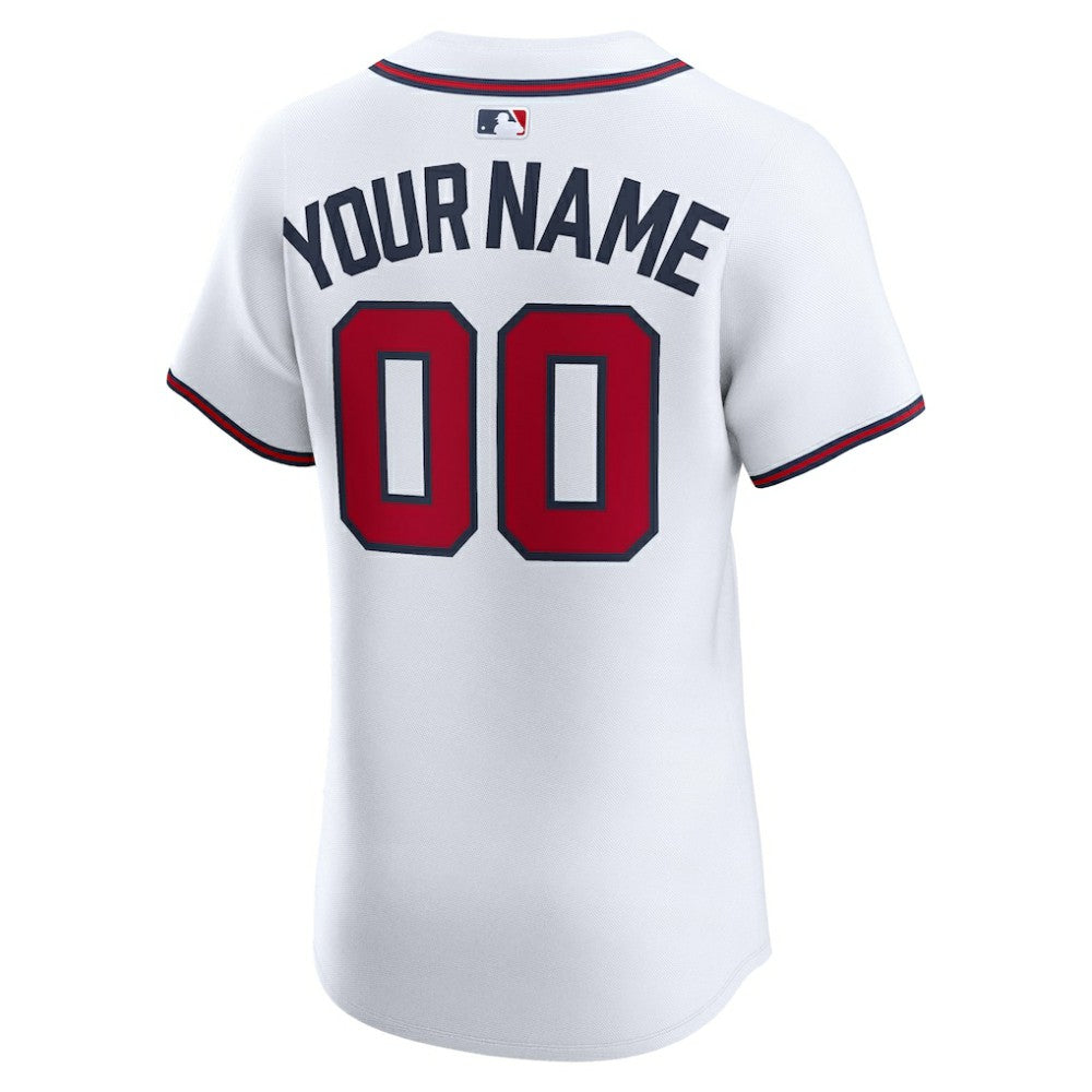Atlanta Braves Home Elite Custom Jersey - White | Nike