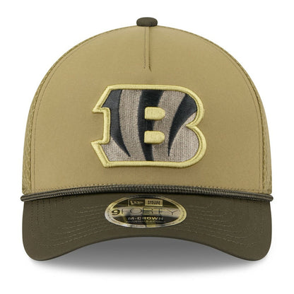 Cincinnati Bengals New Era Youth 2025 Salute to Service 9FORTY A-Frame Adjustable Hat - Green/Dark Green on sale